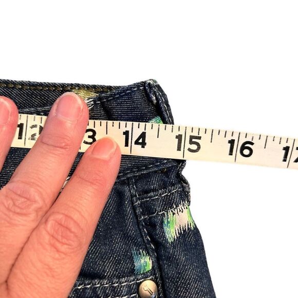 Anthropologie Pilcro Artstroke Stet Fit Jean Shorts High Waist Linen Denim 25 - Picture 9 of 11